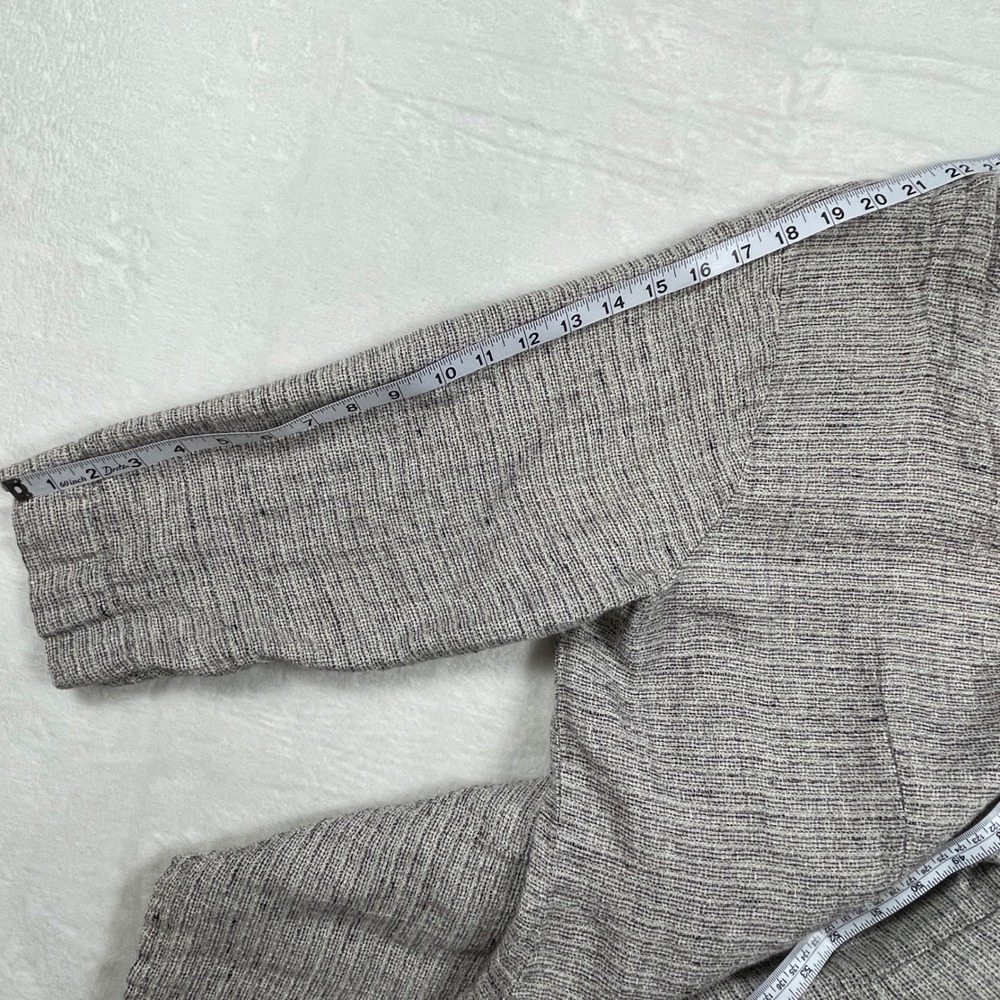 FLAX Womens Gray 100% Linen Button Front Tunic Top 3/4 Sleeve Size Large Coastal - Picture 7 of 8